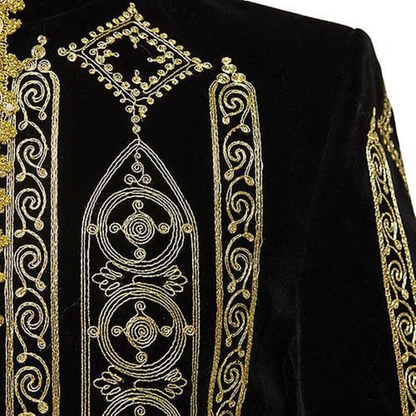 Fløyelsblazer for menn, Slim Fit brodert blazerjakke S