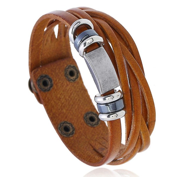 1 stk. Herrearmbånd Flettet Vintage Armring Smykkedekorasjon Gave til Fest Brown