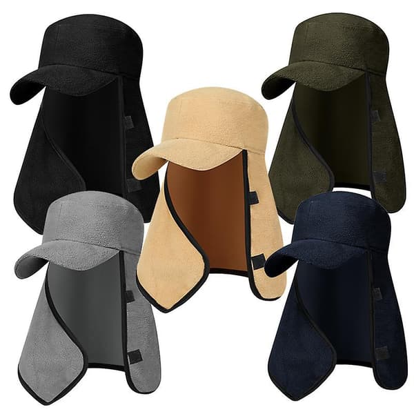 Vintermössa herr utomhus fleece varm tjockad pullover mössa ridning vindtät 1 st svart
