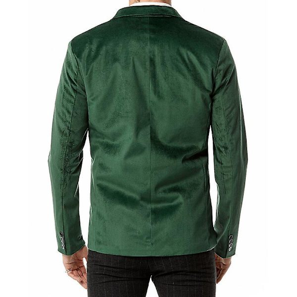 Herr Slim Fit Lättviktsjacka, Två Knappar Business Kostym Blazer Green M