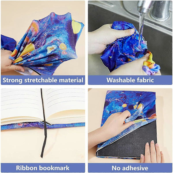 Stretchbara Bokomslag med Havssköldpaddor - Sköldpadda Djur Tvättsbart Återanvändbart Stort Nylon Bokskydd 9,4x15,7 Tum Elastiska Anteckningsböcker Passar