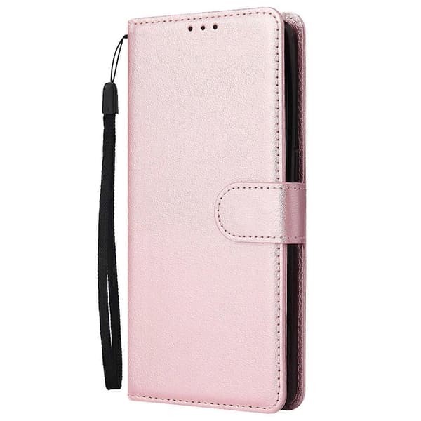För Samsung Galaxy A53 5G Stötsäkert PU-läder Vikbart Stativfodral Folio Flip Telefon Plånboksfodral Rose Gold