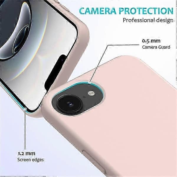 Kompatibelt Skal för Iphone 16e, Fallsäkert Flytande Silikon Mjukt Foder Baksida Telefonskydd Pink