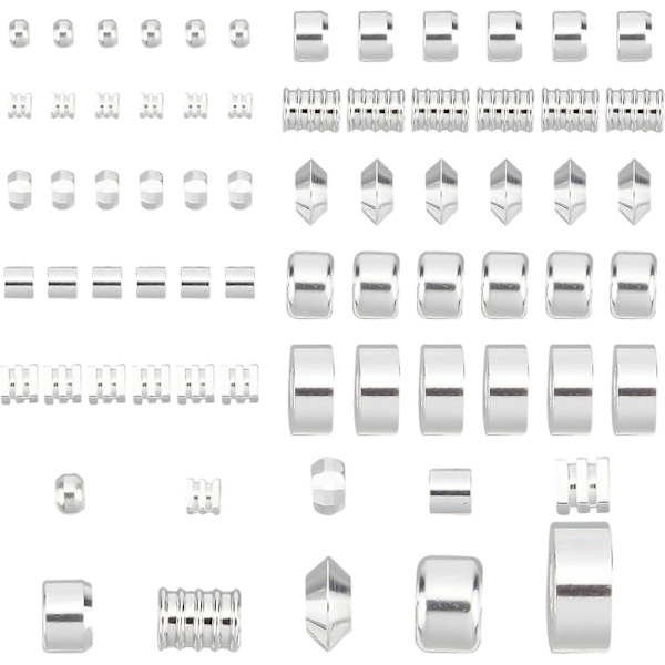 1 Ask 60 st 10 Stilar Mässing Distanspärlor Kub Kolonn Lös Pärla Platt Rund Smyckespärlor Tillbehör för Nybörjare DIY Armband Halsband Smycken M