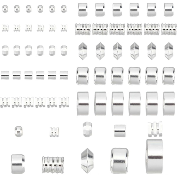 1 Laatikko 60kpl 10 Tyyliä Messinki Välihelmet Kuutio Pylväs Löysä Helmi Litteä Pyöreä Korujen Helmien Lisätarvikkeet Aloittelijoille DIY Rannekoru Kaulakoru Korut M