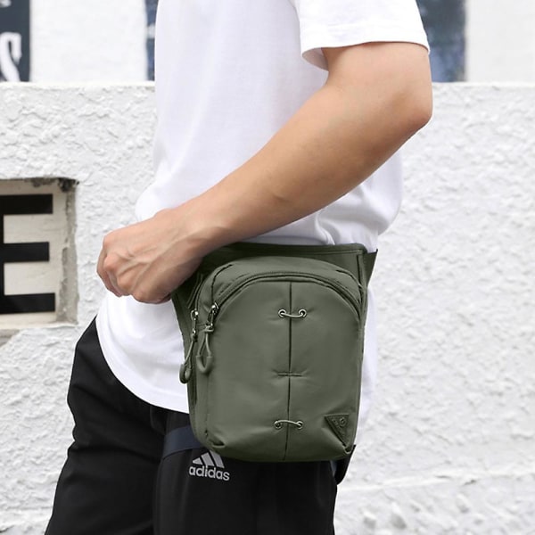 Ny Udendørs Nylon Multifunktionel Sports Lomme Rejse Skuldertaske Messenger Taske Ride Lomme green