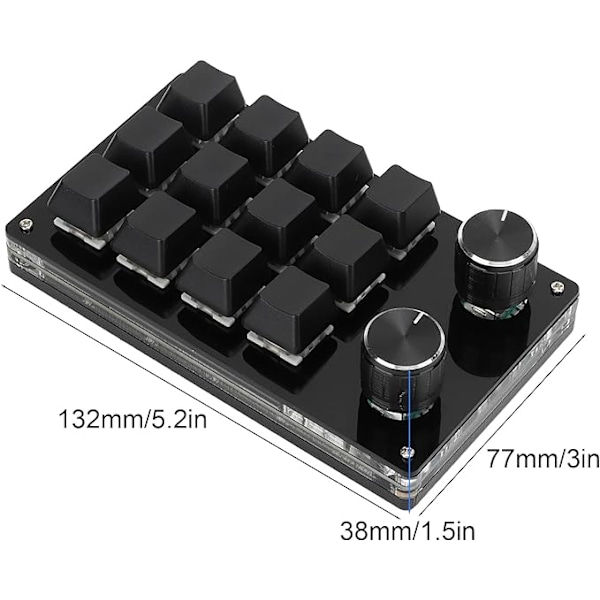Mekaniskt tangentbord med makro, 12 tangenter, bärbar enhandsstyrd programmerbar spelknappsats