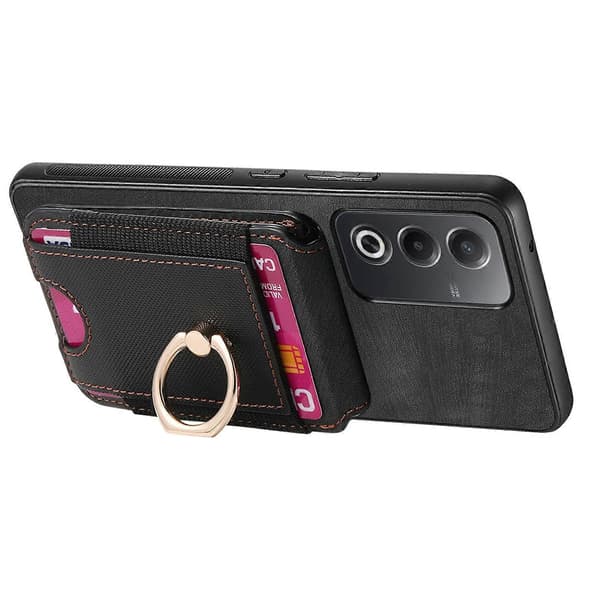 Retro Stand Kort Etui Til OPPO Find X5 Pro Black