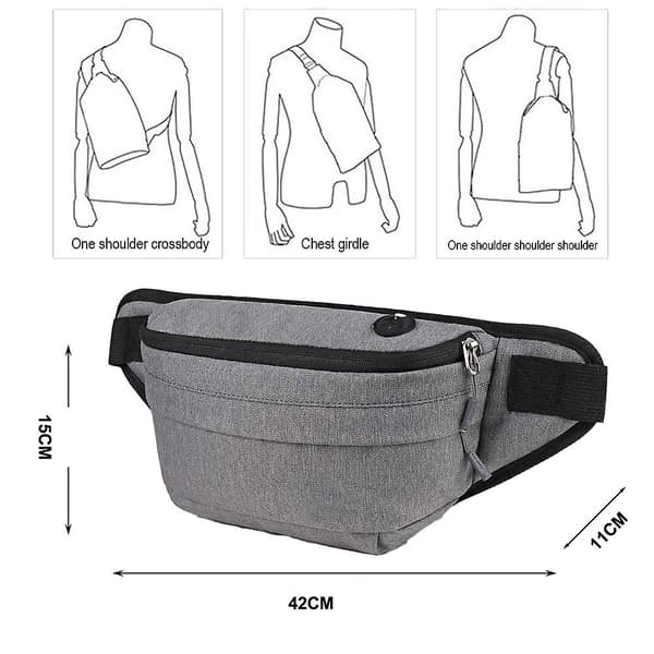 Utomhus vandring och löpning nylon plånbok multifunktionell fritid stänksäker löpning plånbok grey