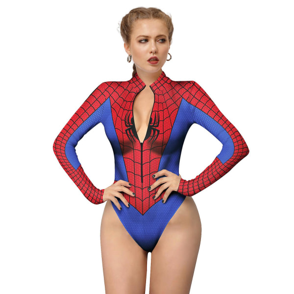 Spiderman Leotard Bodysuit til Kvinder, Halloween Spider Cosplay Kostume Bodysuit style 4 L