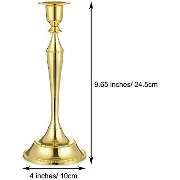 Set med 2 enkla ljusstakar, metall timglas ljusstakar (guld, 2 x stora)