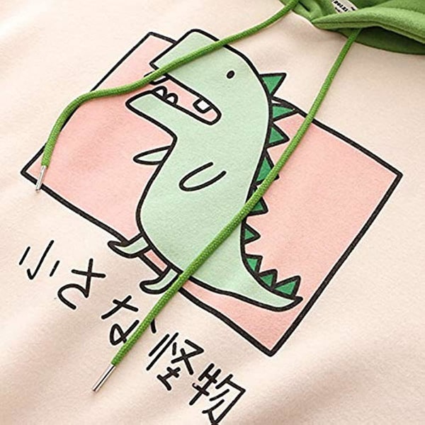 Kvinnor Tonåring Flickor Dinosaur Hoodie Sweatshirt Nyhet Söt Emo Dinosaur Cosplay Cartoon Skjorta Hoodie Hoody Topp Black M