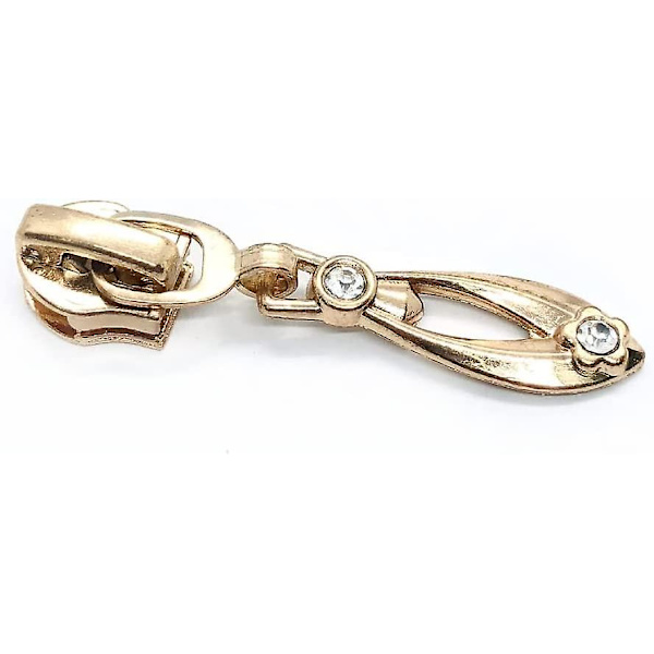 10 st #5 Guld Bling Dragkedja Slider Dragkedja Pullers Ersättning För Nylon Spol Dragkedjor, Dragkedja Sliders Reparationssats För Resväskor Handväskor Väskor Bulk Jacka