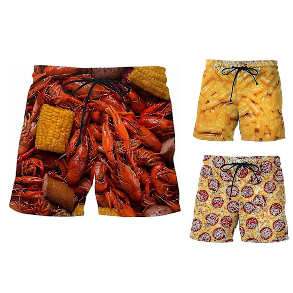 Bebetter Vida Ben Elastisk Midja Dragsko Matshorts - Korvtryck Herrshorts Red 4XL