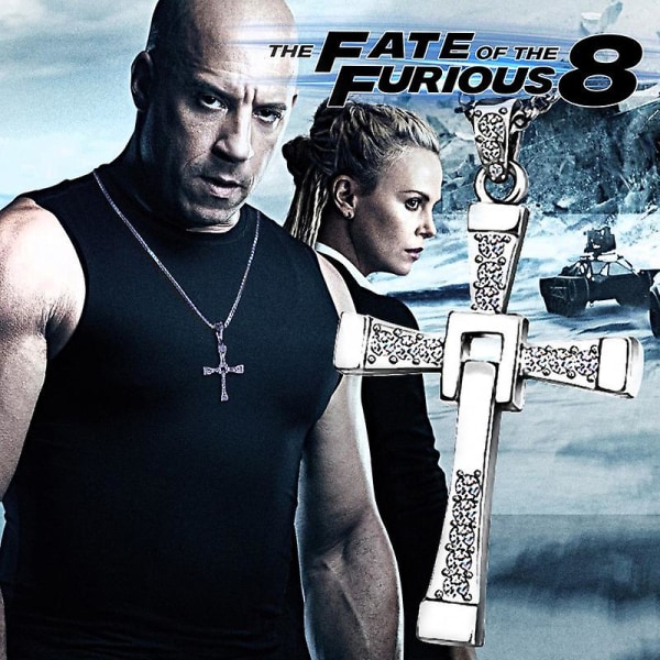 2 stk. Fast And Furious 8 Kors Halskjede For Menn, Korsanheng Halskjeder Anheng Kjede Korsanheng Hip Hop Med Kjede