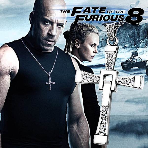 2kpl Fast And Furious 8 Risti Kaulakoru Miehille, Risti Riipus Kaulakorut Riipus Ketju Risti Riipus Hip Hop Ketjulla