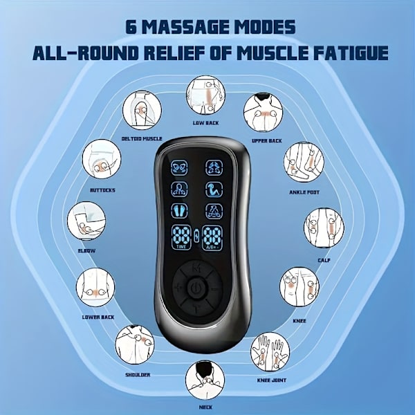 Ny uppladdningsbar Tens-enhet muskel stimulator smärtlindring EMS elektrisk puls impuls mini helkroppsmassager med 6 massagelägen för män och kvinnor
