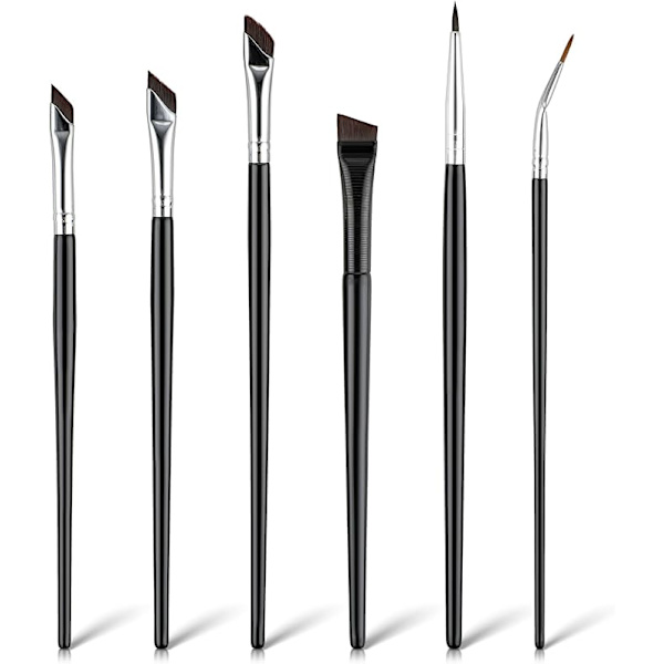 6st Angle Eye Eye Review Brush Set Ultratunn Precision Brush Set för ögonbryn Vinkelborstar Set Makeup Tools