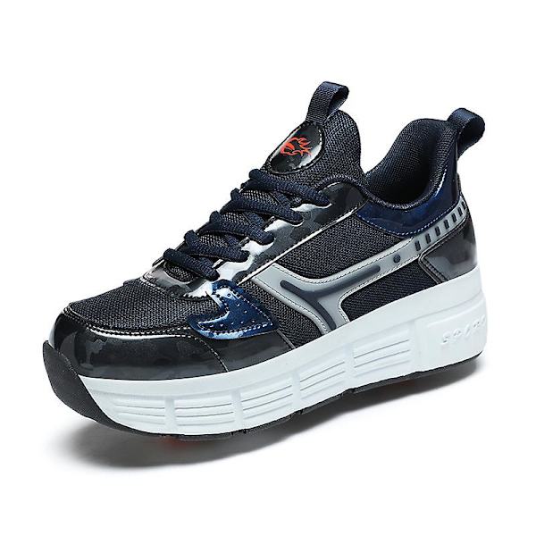 Pojkar Flickor Sneakers Dubbelhjuliga Skor Led Ljusskor 3F908 Blue EU 36