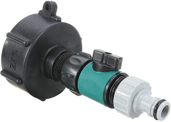 2-pack IBC-vattenslangadapter, IBC-vattentankanslutning S60x6 med kran