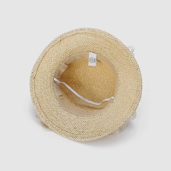 Sommerstrohatt for jenter, bredbremmet solhatt for småjenter, solhatt for jenter