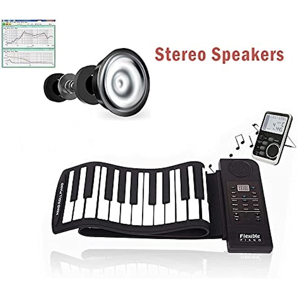 Bærbart Silikon Piano 61 Tangenter Sammenleggbart Digitalt Elektronisk Rull Opp Piano Musikk Keyboard Piano for Barn Voksne Hjem