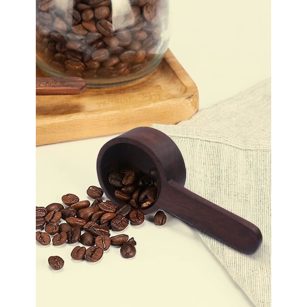 Valnöt 20 ml kaffesked, träsked, graderad måttsked för malet kaffe, kaffemätsked måttsked-8g