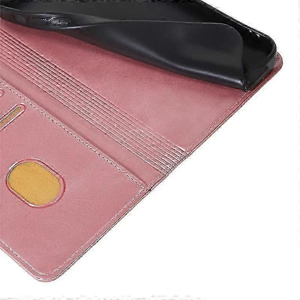 Plånboksfodral i läder för Hmd Pulse Pro med stark magnetisk stängning Rose Gold