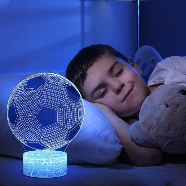 Fodbold Natlampe, 3D LED Lampe Optisk Illusion Natlampe Børn, Illusion Fodbold Nat Effekt Til Soveværelse Sengebord Pige Søn Overraskelse Fødselsdag