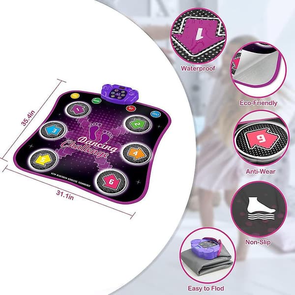 Valaistu tanssimatto lapsille, langaton tanssimatto Bluetoothilla 11D