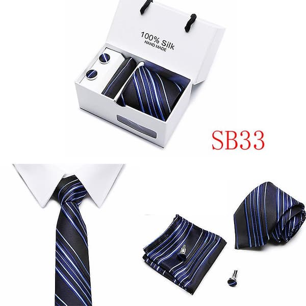 Herre Slips Spot Gaveæske 5 Dele Sæt Slips Business Formel Bryllupsslips B33