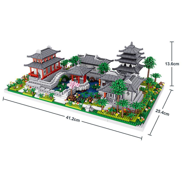Kiina Suzhou'n klassiset puutarhat -kokoelma, kuuluisa arkkitehtuurimalli, rakennuspalikkasarja (3930 kpl) Mikro-minitiilet, lelut, lahjat
