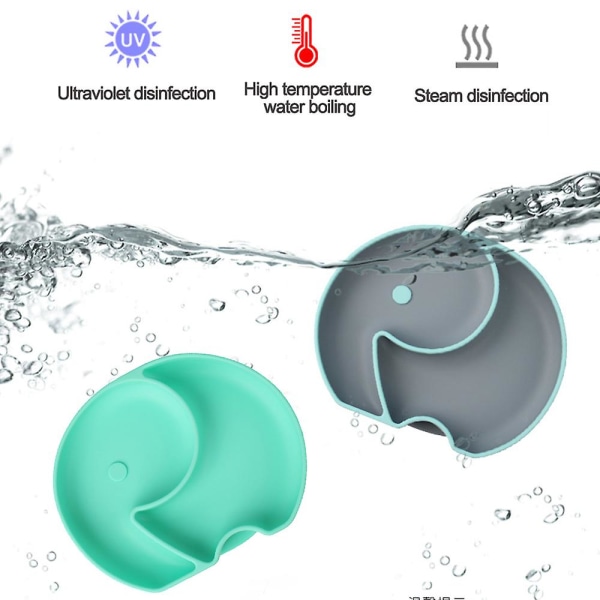 Baby & Toddler Silikone Tallerken Baby Service - Tåler Opvaskemaskine - Baby Led Weaning Forsyninger Redskaber Cyan color