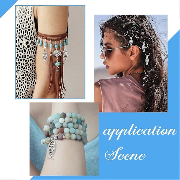 160 st Jesusfisk Charm Antik Silver Tibetanska Hängsmycken Legering Kristna Fisk Hängsmycken Charm Pärlor för Påsk Eid Mubarak Ramadan Armband Halsband K