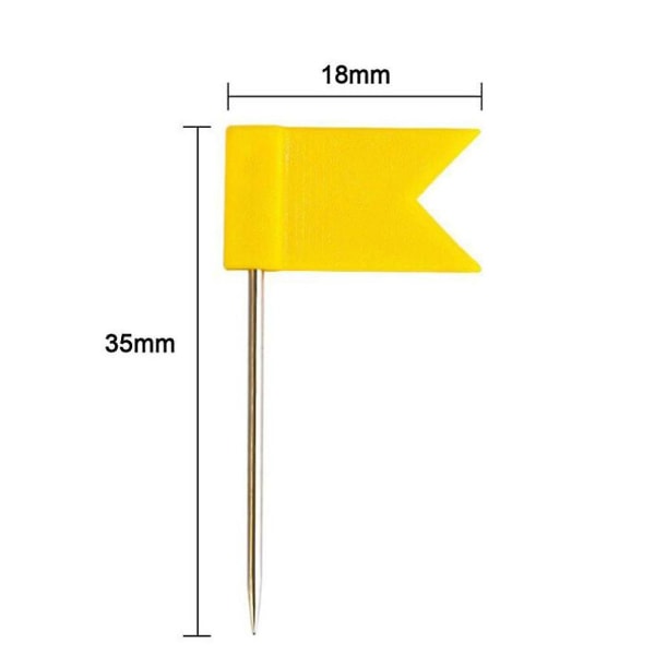 100 Markeringsflagg i en XXL-pakke; Flaggpinner i 5 farger for oppslagstavler, kart og verdenskart (1 X 100 stykker)