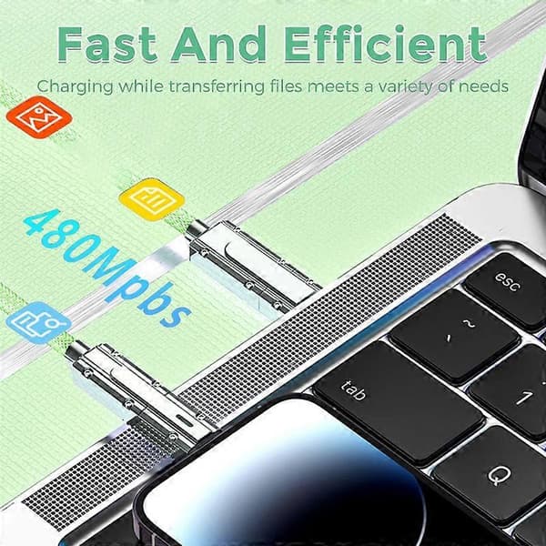 AHASTYLE XC04 1m PD 27W Datakaapeli USB-A/Type-C - Type-C/IP Latauskaapeli - Vihreä Green