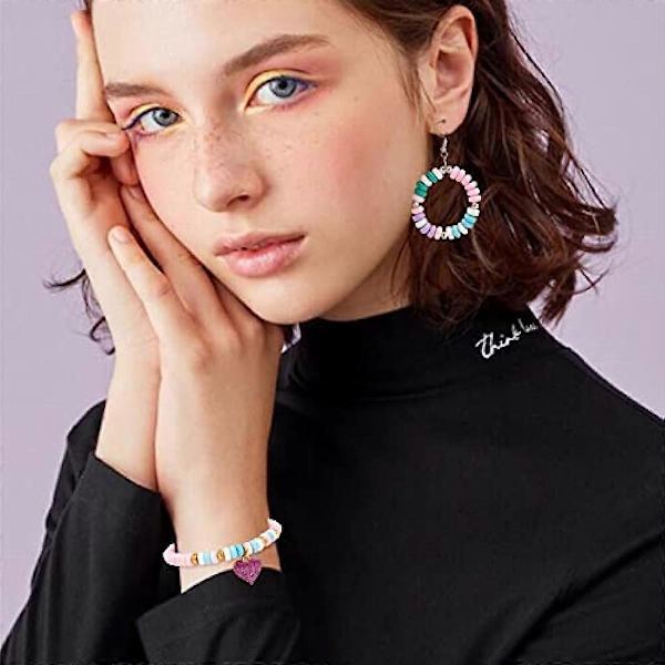 450 st Polymerlera Pärlor 6mm Rondelle Heishi Pärlor 12 Marshmallow Färger Vinyl Skiva Pärlor 3mm Tjocka Platta Silikon Pärlor för DIY Örhängen Halsband Choker