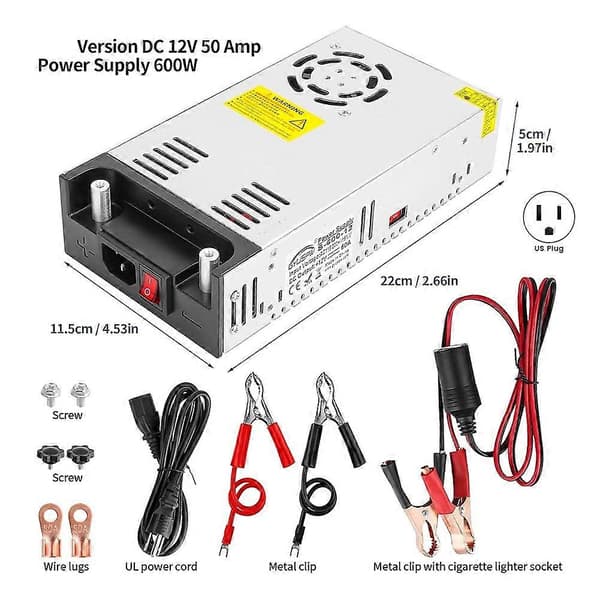 DC 12V 50A 600W Switching Power Adapter Sæt, Switching Converter 110 AC til 12 Volt DC Converter til