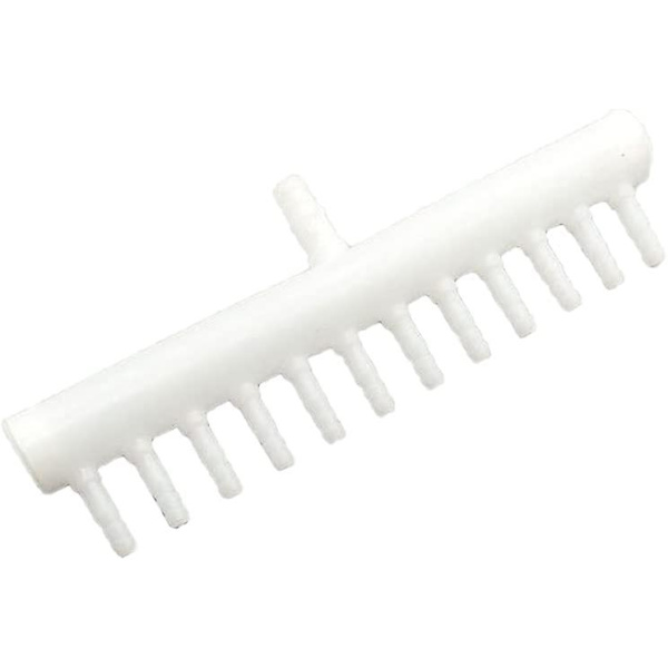 Luftstrømsfordeler, plastik akvarium fisketank, hvid 12 huller (1 stk)