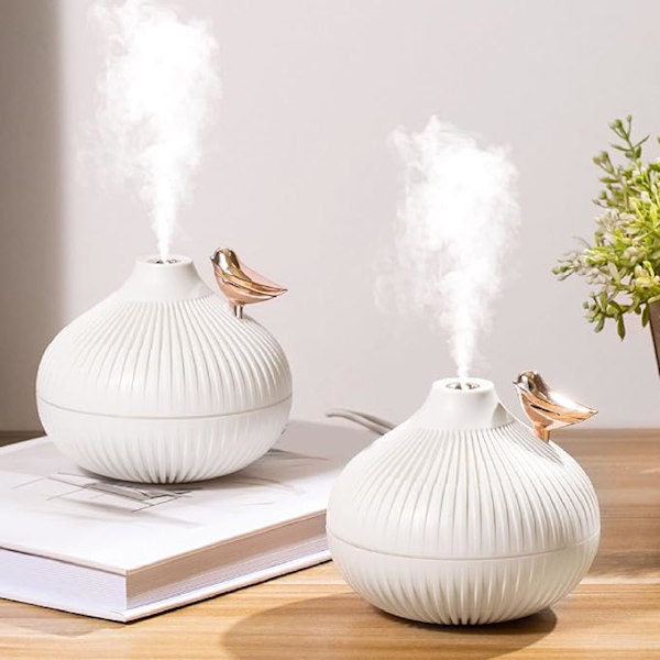 Stille Luftfukter for Soverom USB-belysning Liten Løkformet Cool Mist Luftfukter Liten Luftfukter for Skrivebord