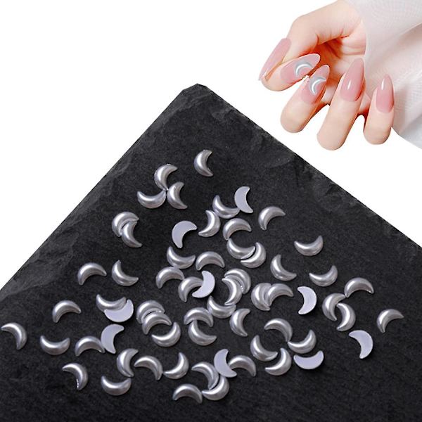 1200 st vita nageldekorationer Flatback måne/ovala former 3d nageldekorationer material utsmyckningar för nagelkonst DIY-hantverkstillbehör 6*8.5MM