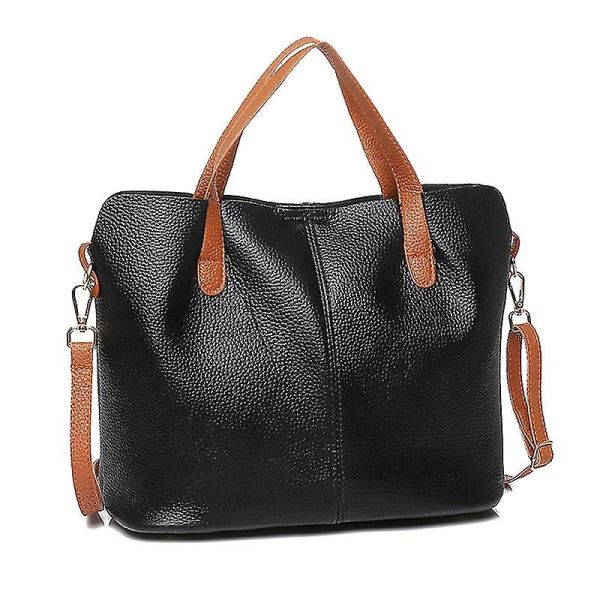 Kvinnor 2 i 1 PU Läder Shopper Tote Väska Stor Axelväskor Crossbody Väska Red