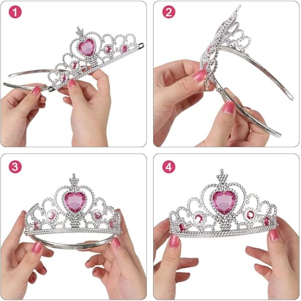 Prinsesskläder Tillbehör för Maskeradklänning, Prinsesskrona/Elsa Krona/Tiara/Handskar/Trollstav för Jul Maskerad Karneval Halloween Födelsedagsfest guld