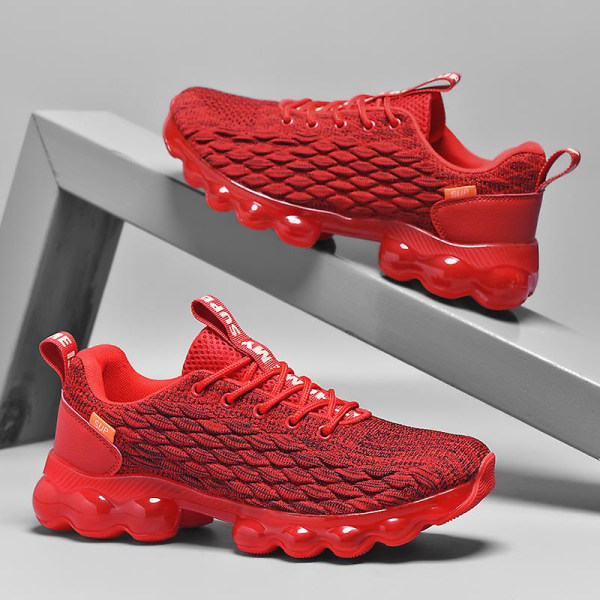 Mænds Sports Løbesko Fiskeskæl Flyvende Vævet Sneakers Fr9127-P Red EU 40
