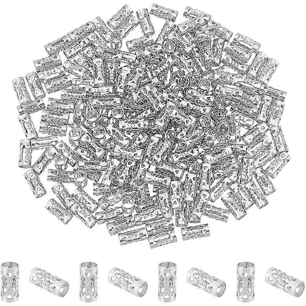 200 stk. 304 Rustfritt Stål Rørperler Lange Hule Søyle Slide Koblingsperler for Europeisk Sjarm Metall Hule Spacerperler for DIY Håndverk Smykker Maki
