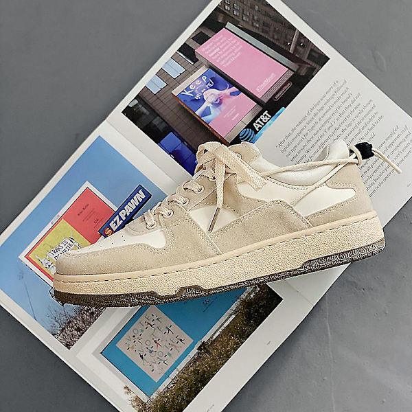 Herre Casual Sko Mode Skridsikre Flade Sko Frb28 White EU 39