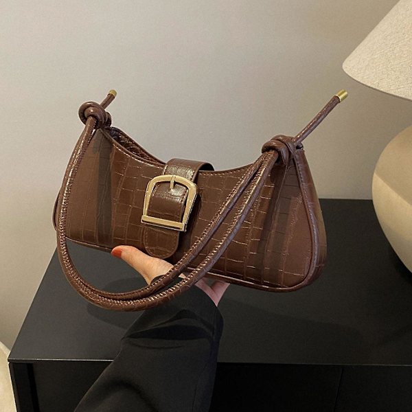 Messenger Bagsyntetisk Lær Skuldervesker, Mote Casual Pendlerhåndvesker brown