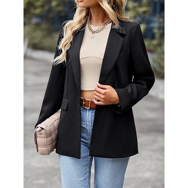 Avslappnad liten kostym 2023 vinter All-match kappa professionell formell damkontor jacka Blazer black L