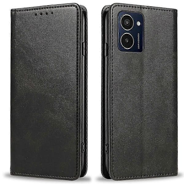 Plånboksfodral i läder för Hmd Pulse Pro med stark magnetisk stängning Black