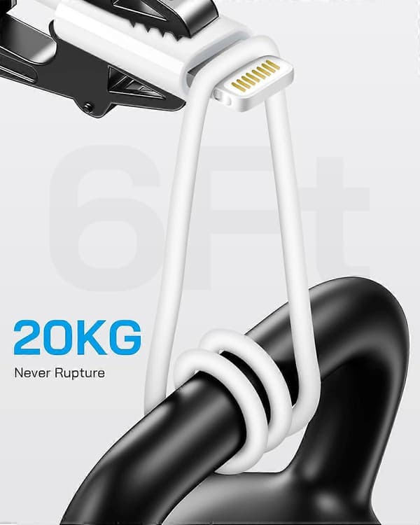 iPhone Lightning Oplader, [MFi Certificeret] Mobiltelefon Oplader USB med Opladerkabel 1,8 m iPhone Opladerkabel til iPhone 14 13 12 11 Pro/Pro M
